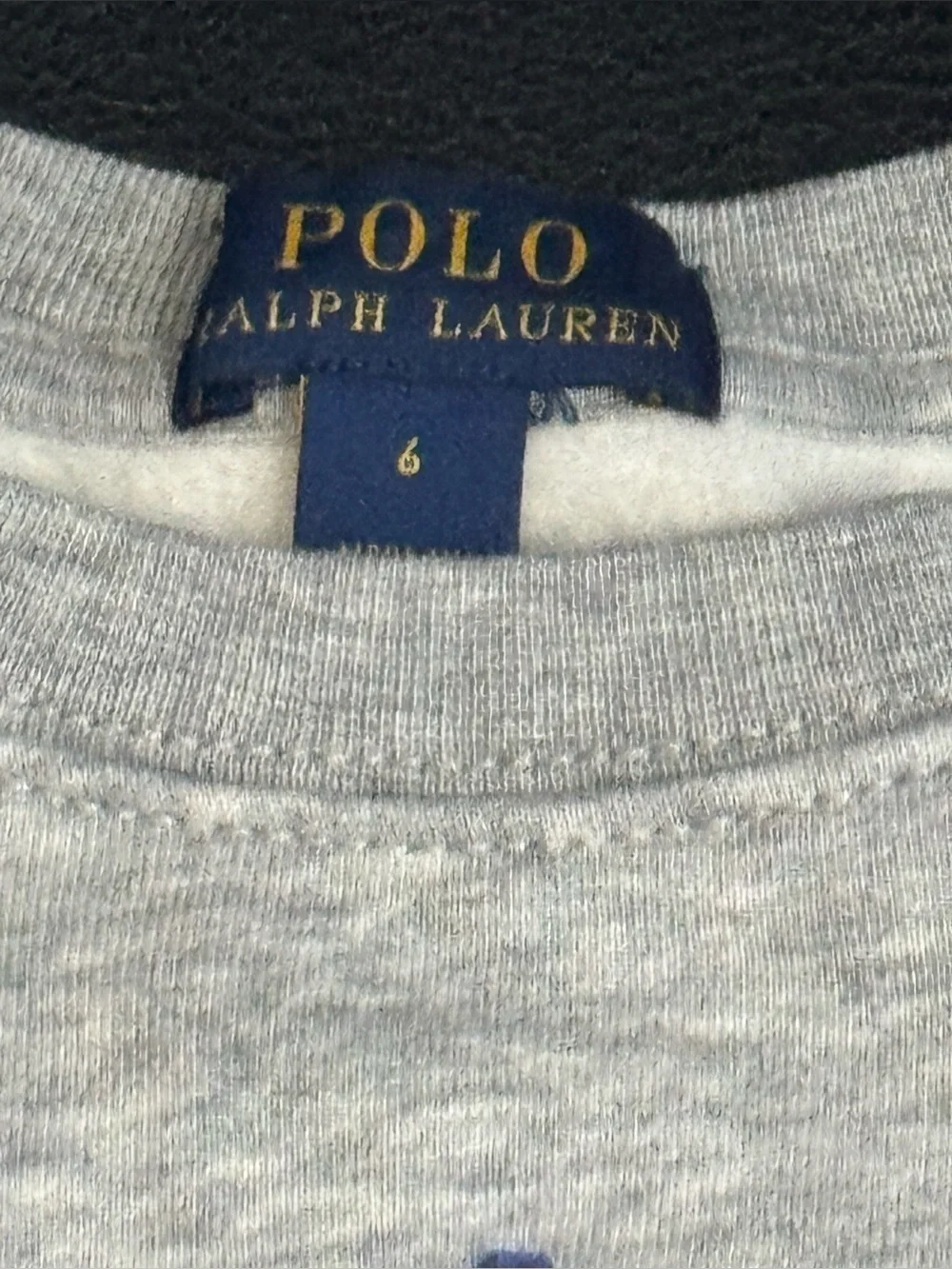 POLO RALPH LAUREN Grey Cotton Blend Sweatshirt For Unisex Kids size 6